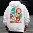 50 Days Of School Teacher Happy 50th Day Of School Kids Men Zip Up Hoodie Back Print, funny design 50 Days Of School Teacher Happy 50th Day Of School Kids Men Zip Up Hoodie Back Print, funny design