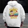 67 Meme Six Seven Bruh Retro Dabbing Teacher School Men Zip Up Hoodie Back Print, funny design