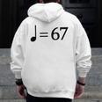 67 Music Meme Slang Musician Kids Music Teacher Men Zip Up Hoodie Back Print, funny design