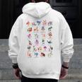 American Sign Language For Teachers ASL Alphabet Men Zip Up Hoodie Back Print, funny design