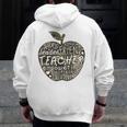Apple Camoflauge Clothing Camo Student Teacher Cute School Men Zip Up Hoodie Back Print, funny design
