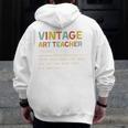 Art Teacher Definition Back To School First Day Men Zip Up Hoodie Back Print, funny design