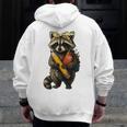 Back To School Raccoon Teachers Student Kids Men Zip Up Hoodie Back Print, funny design