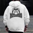 Bulldogs Teacher Student School Sports Fan Team Spirit Men Zip Up Hoodie Back Print, funny design