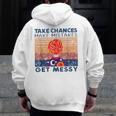 Take Chances Make Mistakes Get Messy Vintage Teacher Life Men Zip Up Hoodie Back Print, funny design Take Chances Make Mistakes Get Messy Vintage Teacher Life Men Zip Up Hoodie Back Print, funny design