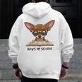 Chihuahua 100 Days Of School Rainbow Glasses Teacher Men Zip Up Hoodie Back Print, funny design Chihuahua 100 Days Of School Rainbow Glasses Teacher Men Zip Up Hoodie Back Print, funny design