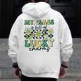 My Class Is Full Of Lucky Charms St Patricks Day Teacher Men Zip Up Hoodie Back Print, funny design