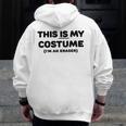 THIS IS MY COSTUME Eraser Teacher Halloween Costume Men Zip Up Hoodie Back Print, funny design THIS IS MY COSTUME Eraser Teacher Halloween Costume Men Zip Up Hoodie Back Print, funny design