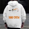 Cute Ghost Team Pre K Boo Crew Halloween Teacher Student Men Zip Up Hoodie Back Print, funny design