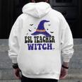 ESL Teacher Witch Halloween Matching Group Costume Men Zip Up Hoodie Back Print, Esl Teacher Gifts, funny design ESL Teacher Witch Halloween Matching Group Costume Men Zip Up Hoodie Back Print, Esl Teacher Gifts, funny design