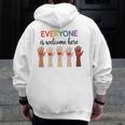 Everyone Is Welcome Here Idaho Teacher Men Zip Up Hoodie Back Print, funny design Everyone Is Welcome Here Idaho Teacher Men Zip Up Hoodie Back Print, funny design