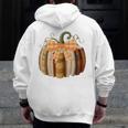 Fall Book Pumpkin Halloween Teacher Librarian Thanksgiving Men Zip Up Hoodie Back Print, funny design