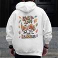 Fall In Love With Learning Teacher Autumn School Men Zip Up Hoodie Back Print, funny design