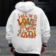 Fall In Love With Science Math Teacher Fall Thanksgiving Men Zip Up Hoodie Back Print, Science Teacher Gifts, funny design