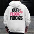 Our Flock Rocks Flamingo Mother's Day Teacher Men Zip Up Hoodie Back Print, funny design Our Flock Rocks Flamingo Mother's Day Teacher Men Zip Up Hoodie Back Print, funny design