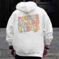 Fourth Grade Vibes Hello Team 4th Grade Teacher Kids Retro Men Zip Up Hoodie Back Print, 4th Grade Teacher Gifts, funny design