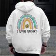 Future Teacher Cute Rainbow Leopard Teacher Outfit For Men Women Girls Kids Men Zip Up Hoodie Back Print, Future Teacher Gifts, funny design Future Teacher Cute Rainbow Leopard Teacher Outfit For Men Women Girls Kids Men Zip Up Hoodie Back Print, Future Teacher Gifts, funny design