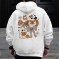 Ghost Reading Books Halloween Bow Spooky Teacher Student Men Zip Up Hoodie Back Print, funny design Ghost Reading Books Halloween Bow Spooky Teacher Student Men Zip Up Hoodie Back Print, funny design