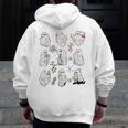 Ghost Science Teacher Chemistry Laboratory Halloween Costume Men Zip Up Hoodie Back Print, Science Teacher Gifts, funny design