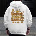 Groovy Coffee Teach Repeat Retro Teacher Men Zip Up Hoodie Back Print, Groovy Teacher Gifts, funny design Groovy Coffee Teach Repeat Retro Teacher Men Zip Up Hoodie Back Print, Groovy Teacher Gifts, funny design