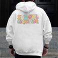 Groovy School Counselor Back To School Teacher Counseling Men Zip Up Hoodie Back Print, Groovy Teacher Gifts, funny design