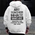 Halloween Art Teacher Prisoner Costume Men Zip Up Hoodie Back Print, funny design Halloween Art Teacher Prisoner Costume Men Zip Up Hoodie Back Print, funny design