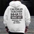 Halloween Calculus Teacher Prisoner Costume Men Zip Up Hoodie Back Print, funny design Halloween Calculus Teacher Prisoner Costume Men Zip Up Hoodie Back Print, funny design