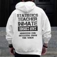 Halloween Statistics Teacher Prisoner Costume Men Zip Up Hoodie Back Print, funny design