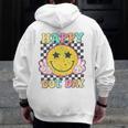Happy Dot Day Hippie Flowers Smile Face Groovy Teacher Kids Men Zip Up Hoodie Back Print, Groovy Teacher Gifts, funny design Happy Dot Day Hippie Flowers Smile Face Groovy Teacher Kids Men Zip Up Hoodie Back Print, Groovy Teacher Gifts, funny design