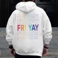 Happy Fri Yay Teacher Friday Saying Men Zip Up Hoodie Back Print, funny design