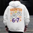 Haunted 67 Ghost Math Teacher Halloween Costume Math Pun Men Zip Up Hoodie Back Print, funny design Haunted 67 Ghost Math Teacher Halloween Costume Math Pun Men Zip Up Hoodie Back Print, funny design