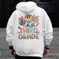 Hello 3rd Grade Boy Girl Teacher Back To School 3rd Grade Men Zip Up Hoodie Back Print, funny design