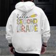 Hello Second Grade Team 2nd Grade Back To School Teacher Kid Men Zip Up Hoodie Back Print, 2nd Grade Teacher Gifts, funny design Hello Second Grade Team 2nd Grade Back To School Teacher Kid Men Zip Up Hoodie Back Print, 2nd Grade Teacher Gifts, funny design