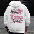 Hello Third Grade First Day Of School Coquette Teacher Girl Men Zip Up Hoodie Back Print, First Grade Teacher Gifts, funny design Hello Third Grade First Day Of School Coquette Teacher Girl Men Zip Up Hoodie Back Print, First Grade Teacher Gifts, funny design
