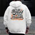I'm Batty About My Students Watercolor Bat Teacher Halloween Men Zip Up Hoodie Back Print, funny design