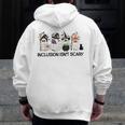 Inclusion Isn't Scary Boo Ghost Halloween Sped Teacher Men Zip Up Hoodie Back Print, funny design Inclusion Isn't Scary Boo Ghost Halloween Sped Teacher Men Zip Up Hoodie Back Print, funny design