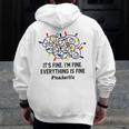 It's Fine I'm Fine Christmas Lights Teacher Xmas Men Zip Up Hoodie Back Print, funny design It's Fine I'm Fine Christmas Lights Teacher Xmas Men Zip Up Hoodie Back Print, funny design