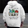 It's Fine We'Re Fine Gnome Pre-K Teacher Christmas Light For Men Women Men Zip Up Hoodie Back Print, funny design It's Fine We'Re Fine Gnome Pre-K Teacher Christmas Light For Men Women Men Zip Up Hoodie Back Print, funny design