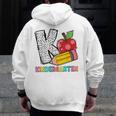 K Is For Kindergarten Teacher Pencil Apple Back To School Men Zip Up Hoodie Back Print, funny design
