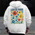 Leer Es Poder Cute Floral Boho Spanish Teacher Reading Men Zip Up Hoodie Back Print, funny design Leer Es Poder Cute Floral Boho Spanish Teacher Reading Men Zip Up Hoodie Back Print, funny design