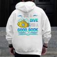 Librarian Teacher Dive Into A Good Book Reading Premium Tri-Blend Men Zip Up Hoodie Back Print, funny design Librarian Teacher Dive Into A Good Book Reading Premium Tri-Blend Men Zip Up Hoodie Back Print, funny design