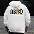 Lightning Pencil Rock'n Roll ABCD Teacher Back To School Kid Men Zip Up Hoodie Back Print, funny design