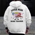 Little Miss Music Teacher Music Teacher Team Men Zip Up Hoodie Back Print, funny design