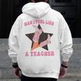 Man I Feel Like A Teacher Retro Western Country Cowgirl Men Zip Up Hoodie Back Print, funny design