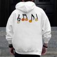 Music Notes Pumpkin Music Teacher Musician Fall Halloween Men Women Kids Men Zip Up Hoodie Back Print, funny design