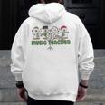 Music Teacher Christmas Holiday Wnter Music Instructor Men Zip Up Hoodie Back Print, funny design Music Teacher Christmas Holiday Wnter Music Instructor Men Zip Up Hoodie Back Print, funny design