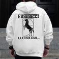 Nerdy Fibonacci Racing Car Horse Math Teacher Men Women Girls Kids Men Zip Up Hoodie Back Print, funny design