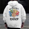 One Thankful Teacher Turkey Pencil Thanksgiving Teachers Men Zip Up Hoodie Back Print, funny design One Thankful Teacher Turkey Pencil Thanksgiving Teachers Men Zip Up Hoodie Back Print, funny design