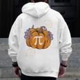 Pi Day Pumpkin Pi Math Teacher Halloween Costume Men Zip Up Hoodie Back Print, funny design