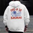 Pre-K Is Bananas Teacher Back To School Chaos Coordinator Men Zip Up Hoodie Back Print, funny design